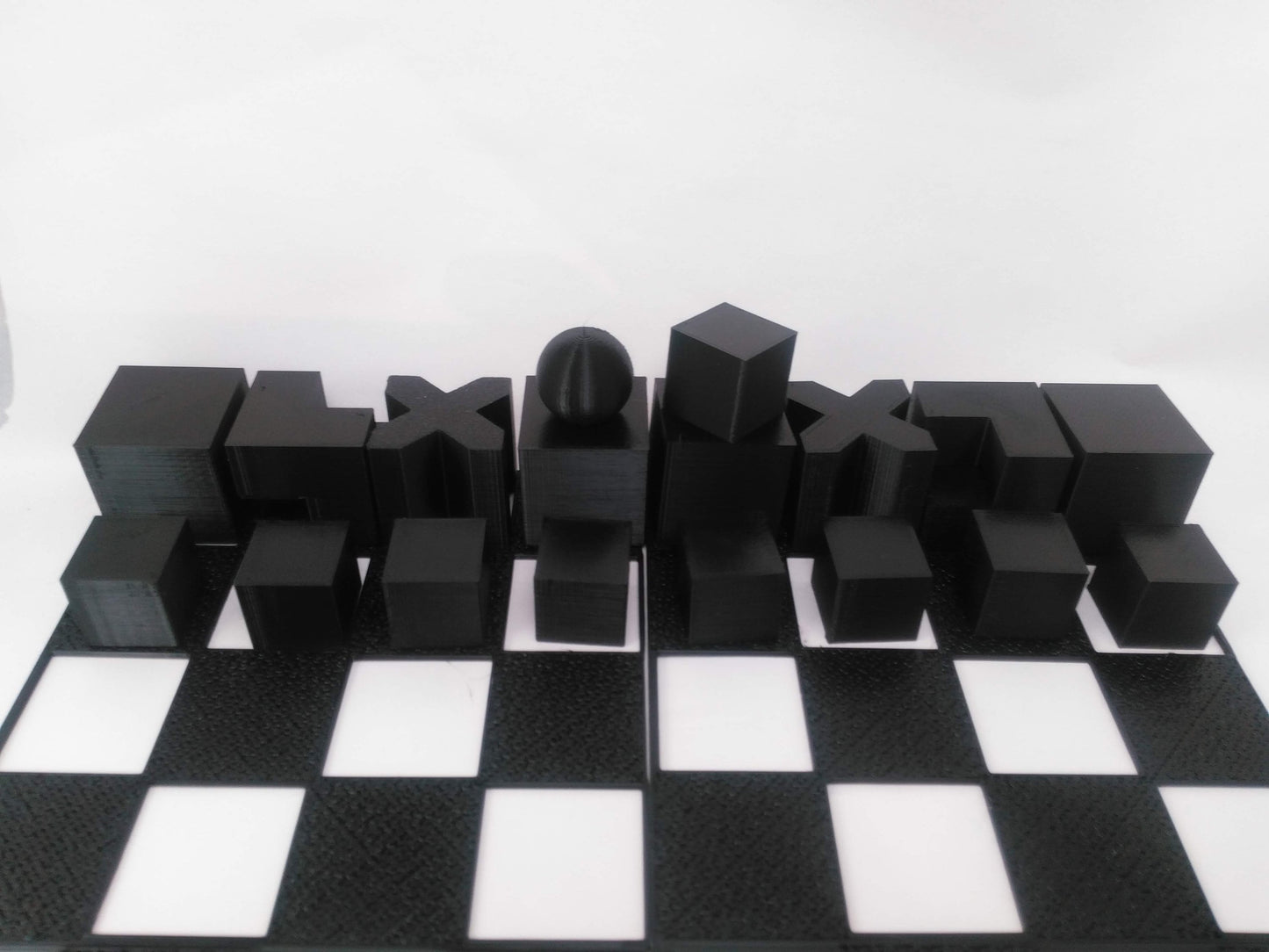 Chess Set Bauhaus Model 1924 Minimalist Chess Set with Compact 4 Piece Board