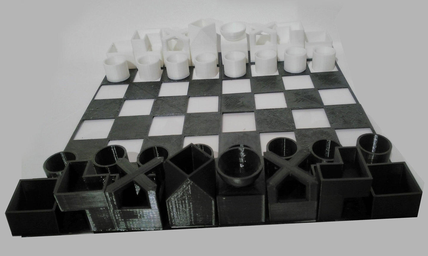 Chess Set Succulents Planter with Compact 4 Piece Board