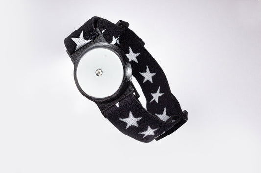 Freestyle Libre Sensor Armband for Protecting your Freestyle Libre Sensor White/Black Holder With Super Soft Star Band